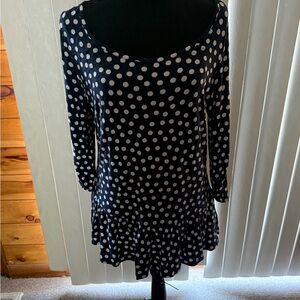 Anthology deep blue Polka Dot Long Sleeve top